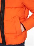 CRINKLE NYLON QUILT JACKET coral orange