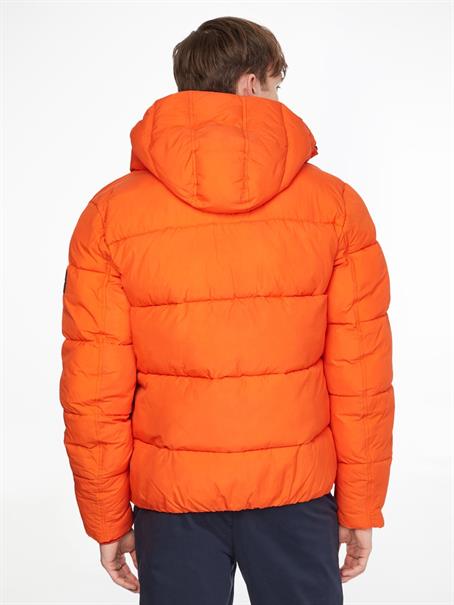 CRINKLE NYLON QUILT JACKET coral orange