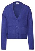 Cropped Cardigan force blue mel.