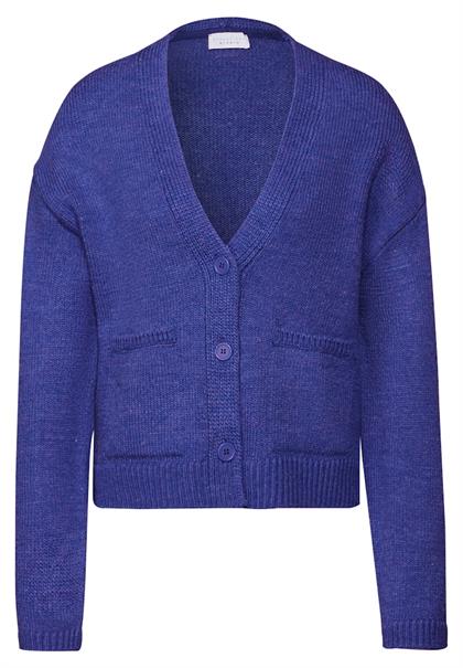 Cropped Cardigan force blue mel.