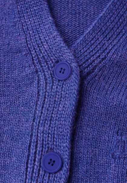 Cropped Cardigan force blue mel.