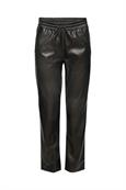 Cropped Hose in Leder-Optik mit Kordelzugbund black