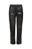 Cropped Hose in Leder-Optik mit Kordelzugbund black