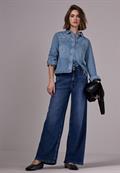 Cropped Jeans Overshirt light blue wash