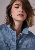 Cropped Jeans Overshirt light blue wash