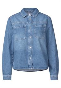 Cropped Jeans Overshirt light blue wash