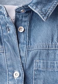 Cropped Jeans Overshirt light blue wash