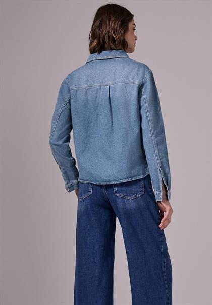 Cropped Jeans Overshirt light blue wash