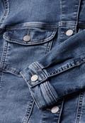 Cropped Jeansjacke dark blue random washed