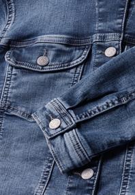 Cropped Jeansjacke dark blue random washed
