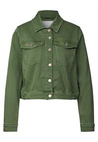 Cropped Jeansjacke green wash