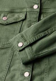 Cropped Jeansjacke green wash