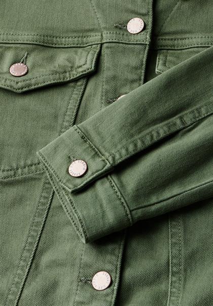 Cropped Jeansjacke green wash