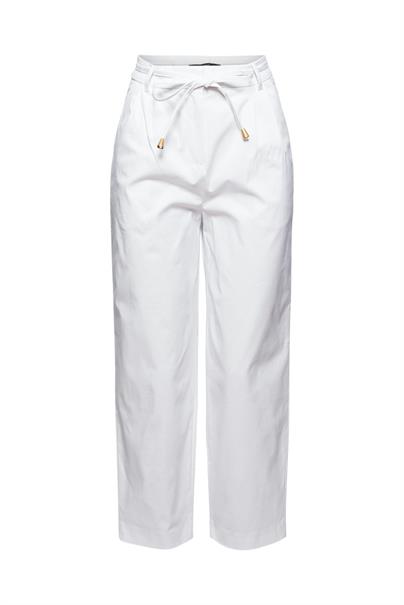 Cropped Stretch-Hose mit Bindegürtel white