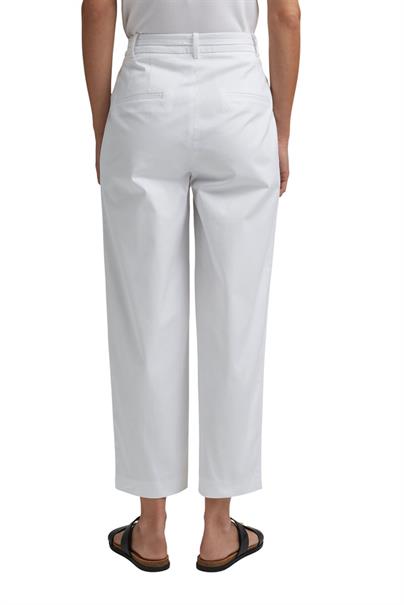Cropped Stretch-Hose mit Bindegürtel white