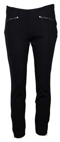 Cropped Stretchhose mit Zierleisten schwarz