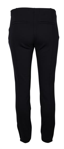 Cropped Stretchhose mit Zierleisten schwarz