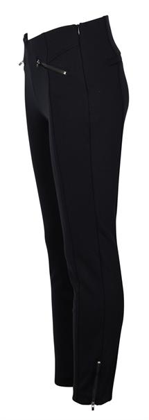 Cropped Stretchhose mit Zierleisten schwarz