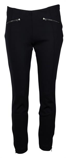 Cropped Stretchhose mit Zierleisten schwarz