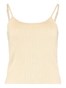Cropped-Top in Ripp-Optik beige marl