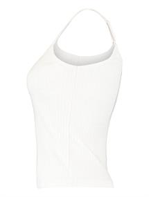 Cropped-Top in Ripp-Optik white