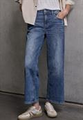 Cropped Wide Leg Jeans medium blue wash