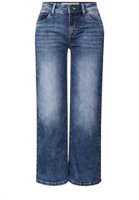 Cropped Wide Leg Jeans medium blue wash