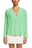 Crêpe-Bluse mit V-Ausschnitt und Print citrus green