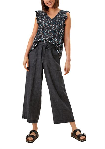 Culotte aus Leinen blau1