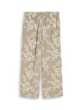Culotte Hose mit Blumen-Stickerei olive white big flower design