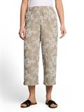 Culotte Hose mit Blumen-Stickerei olive white big flower design