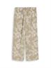 Culotte Hose mit Blumen-Stickerei olive white big flower design