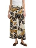 Culotte Hose mit Leinenanteil neutral cut leaves design