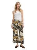 Culotte Hose mit Leinenanteil neutral cut leaves design
