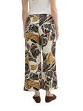 Culotte Hose mit Leinenanteil neutral cut leaves design