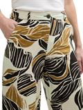 Culotte Hose mit Leinenanteil neutral cut leaves design