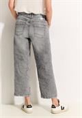 Culotte Jeans mit Bandana mid grey random wash