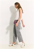 Culotte Jeans mit Bandana mid grey random wash