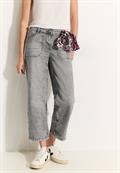 Culotte Jeans mit Bandana mid grey random wash