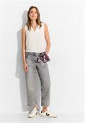 Culotte Jeans mit Bandana mid grey random wash