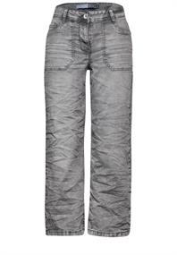 Culotte Jeans mit Bandana mid grey random wash