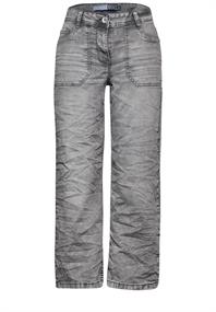 Culotte Jeans mit Bandana mid grey random wash