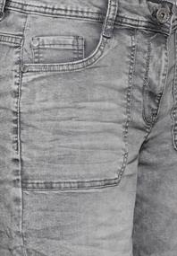 Culotte Jeans mit Bandana mid grey random wash