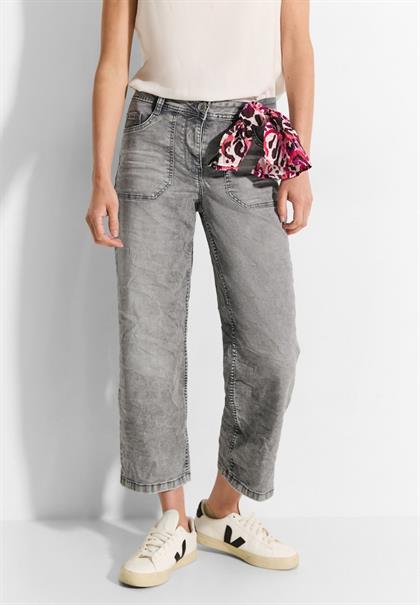 Culotte Jeans mit Bandana mid grey random wash
