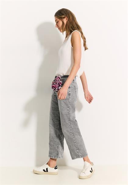 Culotte Jeans mit Bandana mid grey random wash