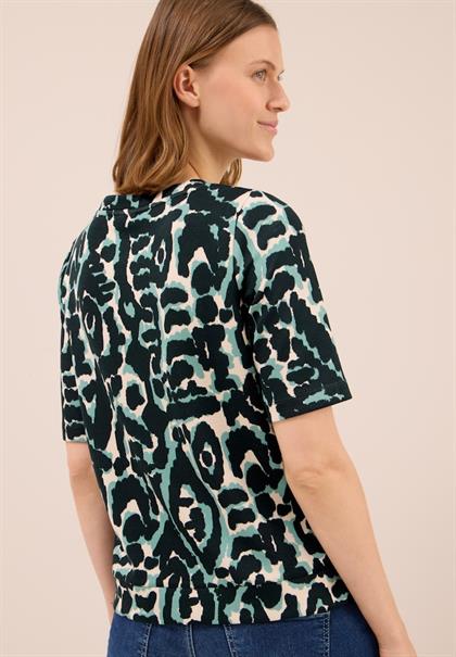 Cupro Touch Print-Shirt ink green