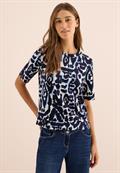 Cupro Touch Print-Shirt urban dark blue