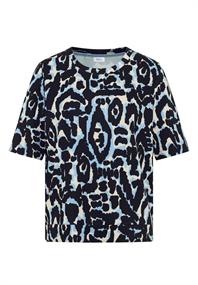Cupro Touch Print-Shirt urban dark blue