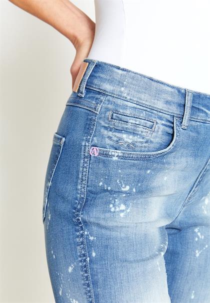 DARLEEN CROP TU mid blue fancy used destroyed