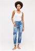 DARLEEN CROP TU PATCH light blue used destroyed